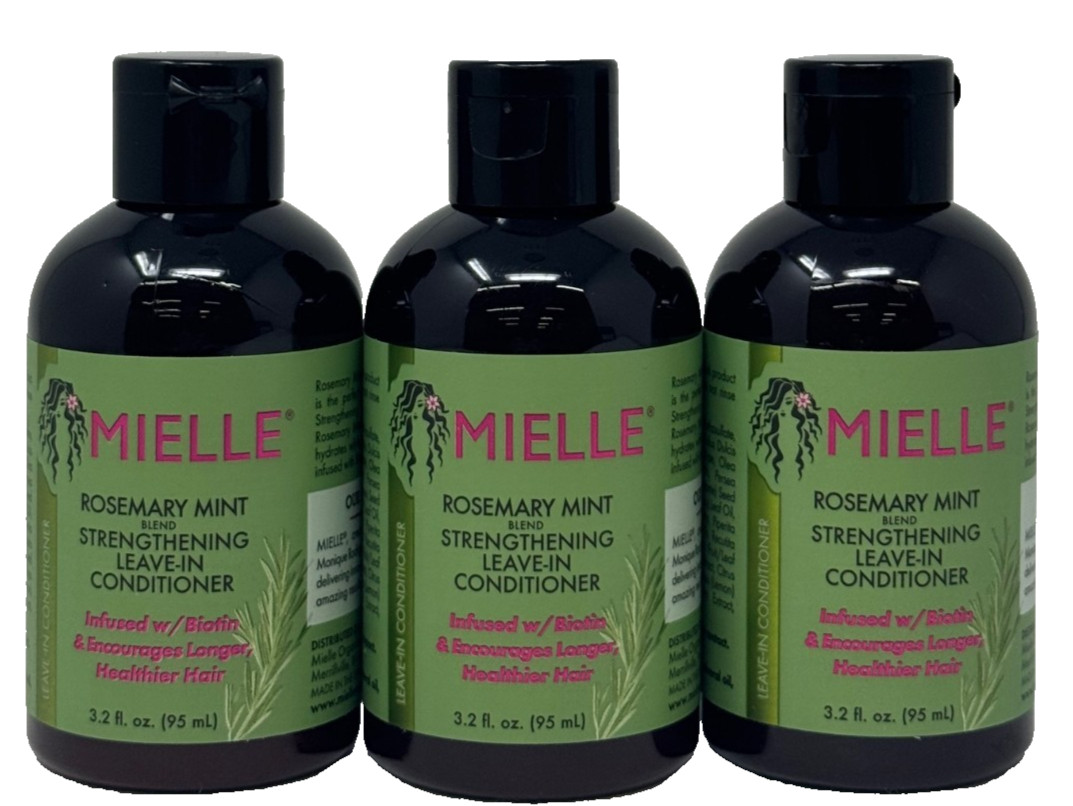 3 Mielle Organics Rosemary Mint Strengthening Leave-In Conditioner 3.2 Oz.