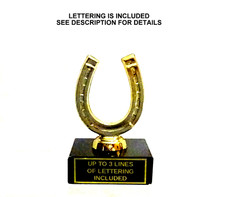 HORSESHOE TROPHY BLACK MARBLE  FREE LETTERING KF