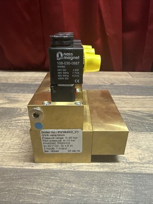 PV3B40/2_V1_CLP Proportional Valve G3/8 Block - 0-40 bar; Pilot 4-10 bar - 24VDC