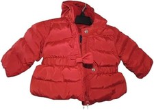 baby Gap NWT Girls 6 12 18 Mo. Red Winter Coat w/ Hood  Fleece Lining
