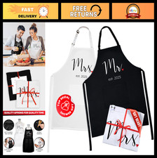 Mr  Mrs Apron Set - Perfect Engagement, Wedding  Bridal Shower Gifts for Coupl