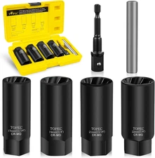 Deep Lug Nut Removal Tool Set, 6PCS 1/2" Drive Extractor for Damaged Bolts