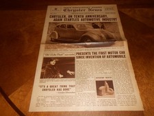 1934 Chrysler 10th Anniversary News Vol. 1 No. 1 Big 8 Page Airflow Brochure