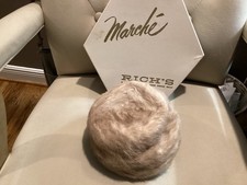 Precious Furs by March Mink Hat Medium Blonde 1950s 60s Fur Pillbox Style