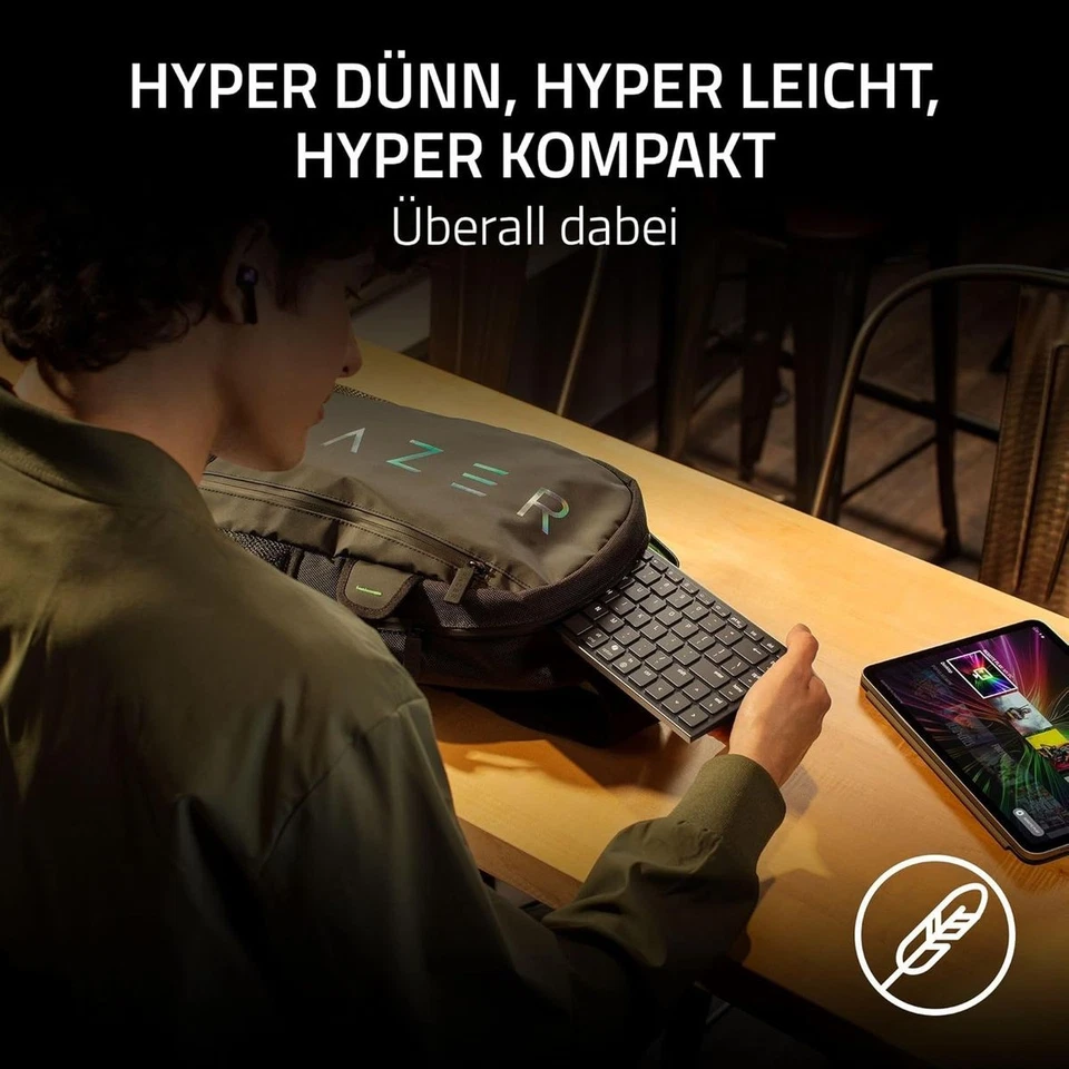 Razer Joro Portable Keyboard kabellos Bluetooth WiFi RGB Hintergrundbeleuchtung - Immagine 2 di 4