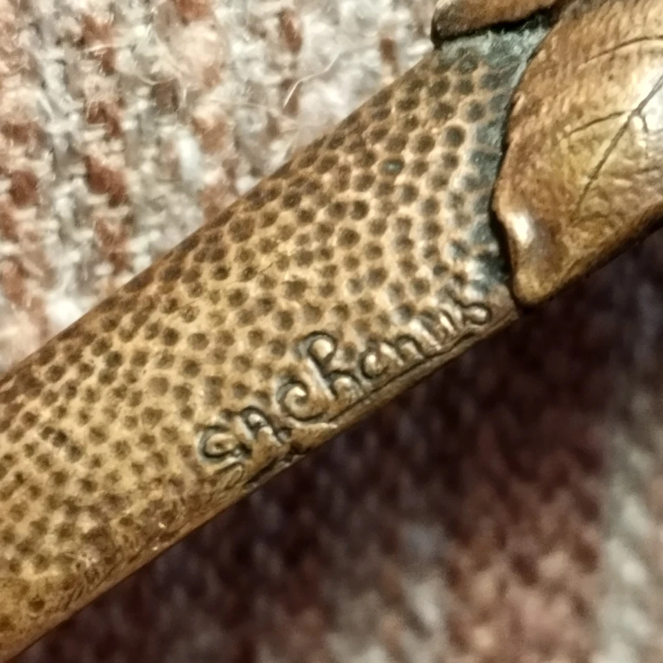 Coupe Papier en Bronze Décor de Rose Signé Chenus - Photo 4/4