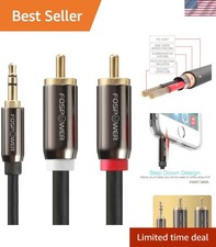 25FT Beveled 3.5mm to RCA Cable - Perfect for Home or Office Audio Systems