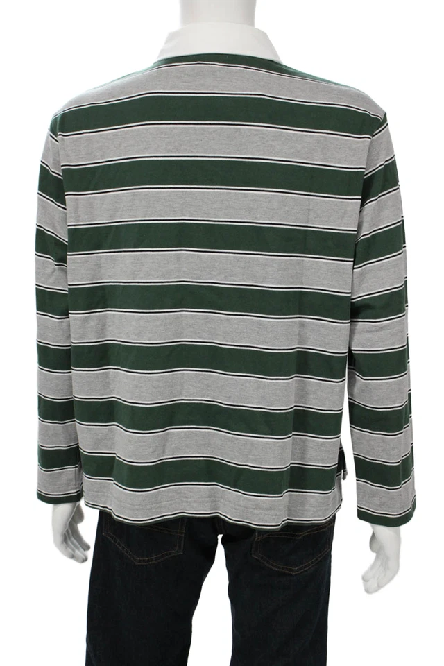 Joes мужской в полоску серый длинным рукавом точка воротник поло 100% хлопок размер L - Изображение 3 из 4