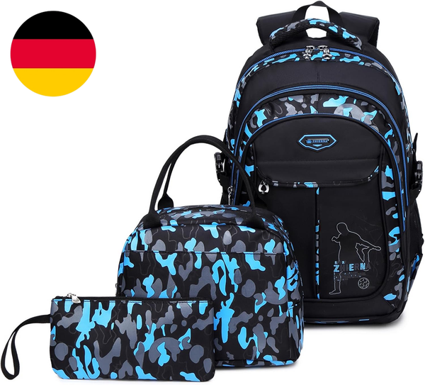 Schulrucksack Jungen Teenager Rucksack Kinder Schultaschen Kinderrucksack Camouf-image