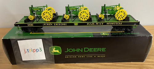 MTH Premier 20-98362 John Deere Flat Car (3) Modelo A Granja Tractores Tren Escala O | Zustand: Used