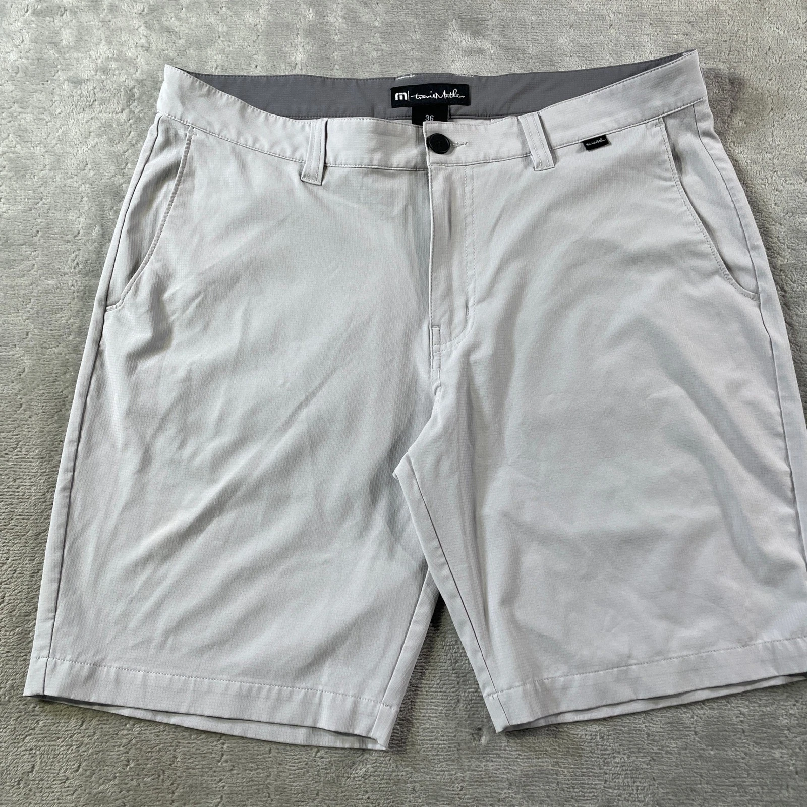 Travis Mathew Golf Shorts Mens 36 Light Grey Stretch Performance Stretch Casual
Opens in a new windo