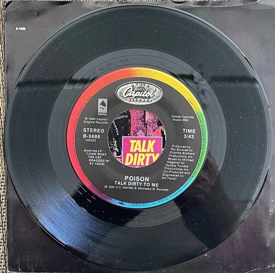 Poison - Talk Dirty To Me / Want Some, Need Some - Capitol B-5686 - M PS - Изображение 3 из 4