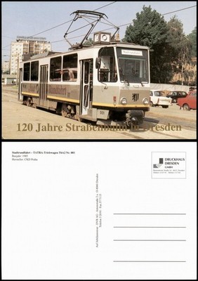 Dresden City Tour TATRA Railcar T6A2 No 001 Tram Tram 1990