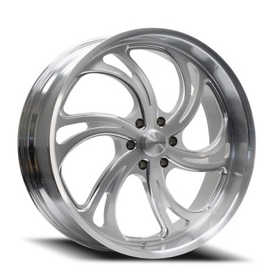 24'' Corsart Argon 6 Brushed Milled Diamond Cut Lip 24x9 Wheel 6x135 24mm Rim