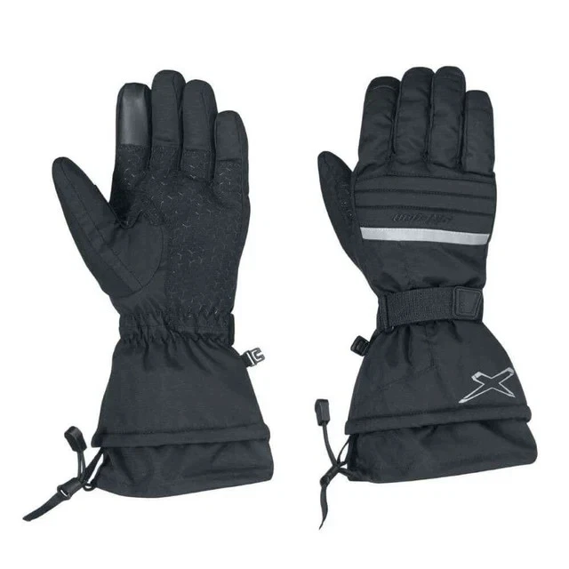 Ski-Doo Mens X-Team Nylon Snowmobile Gloves Water/Windproof, Charcoal Grey Foto 2 de 4