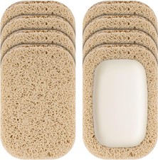 4.5" x 3", Beige Bar Soap Saver Dish for Shower, 8 Pack Soap Holder