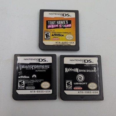 Nintendo DS Game Lot 3 Carts Untested Tony Hawk, Transformers, Rayman