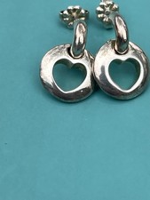 Tiffany  Co Sterling Silver Open Heart Earrings