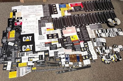 Huge Lot of 350 Different Cat Caterpillar Tractor Co Stickers Decals Labels PIA