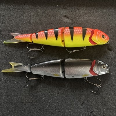 Lot of 2 - Savage Gear 3D 4Play V2 Swimbait 7.5   - Black/Silver & Hot Tiger