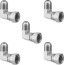 5 Pack 90 Degree Elbow JIC 37° Hydraulic Fittings: 1/2" JIC Male x 1/2" JIC F...