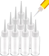 10pcs 50ml Plastic Squeeze Bottles Precision Tip Glue Bottles for Crafts Hair Ar
