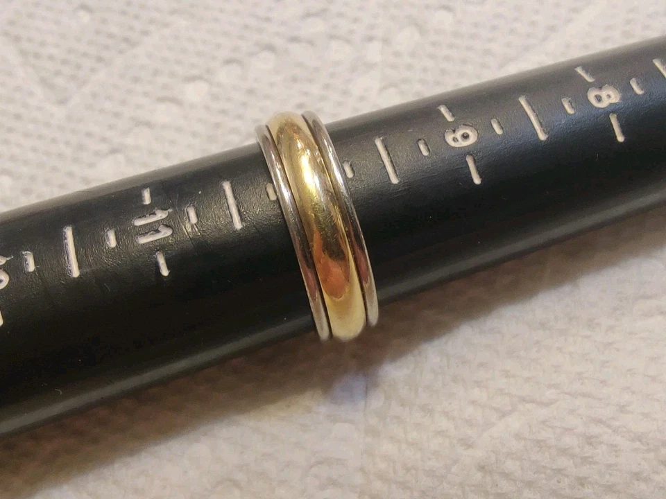 Anillo James Avery Oro 14k y Paladio Banda Ancha Talla 10 Para Hombre - 9,7 Gramos  Foto 2 de 4