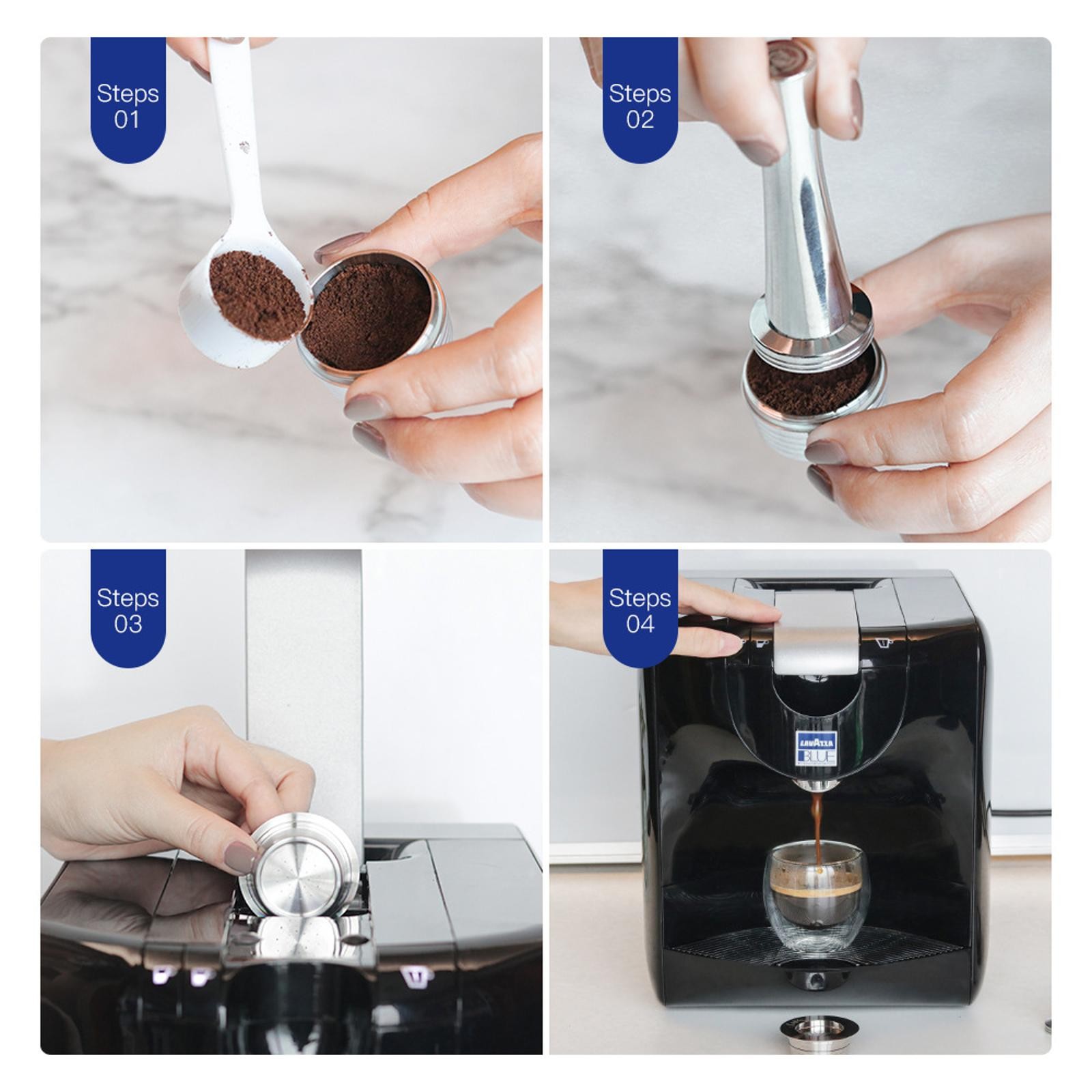 For Lavazza Blue LB951 304 Steel Refillable Coffee Capsule Strainer Filter