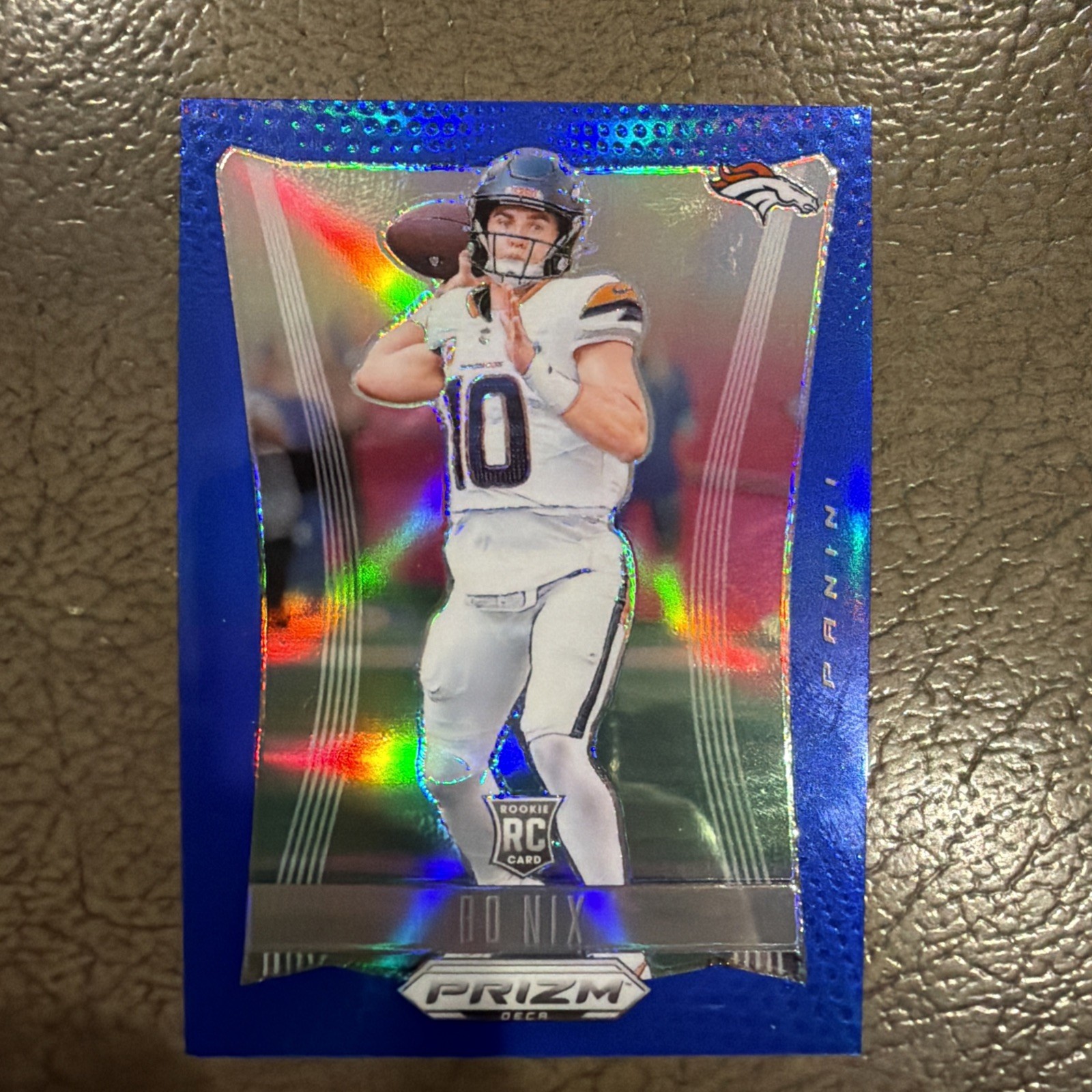2024 Panini Prizm Deca - Bo Nix #92 Blue Prizm /149 (RC)