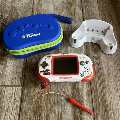 Disney Cars Lightning McQueen Leapfrog Leapster Explorer System~ Case~ Charger