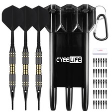 CyeeLife Darts Plastic Tip Professional Soft Tip Darts Set 18 Grams with Car...