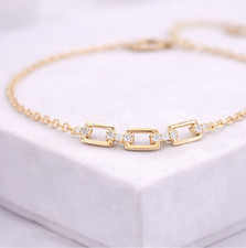 1Ct Round Cut Round Cut Lab-Created Diamond Bar Necklace 14k Yellow Gold Plated