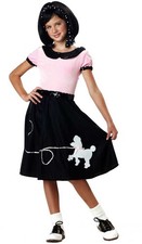 Girls 50S Hop With Poodle Skirt Costume 00230 Kids Children