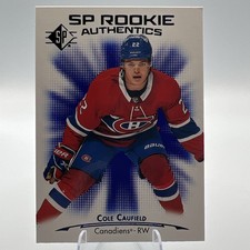 2021-22 SP Rookie  Authentics Cole Caufield BLUE Card #124 Montreal Canadiens