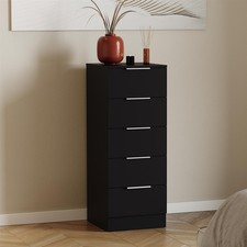 Vida Designs Trega 5 Drawer Narrow Chest Bedroom Furniture Storage Unit 