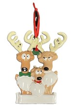 Reindeer Family of 3  4 Personalized Christmas Ornament with Gift Bag