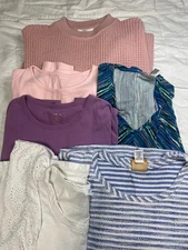 Women’s Tops, Misc Brands/Styles, Size Large Lot Of 6 Pre-owned Sold As Is