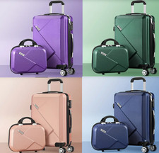 2PCS Luggage Suitcase Trolley Set Travel TSA Lock Storage Hard Case 12"+20"