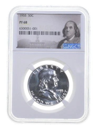 PF68 1955 Proof Franklin Half Dollar NGC Graded White Coin Spot Free PR68 *6467