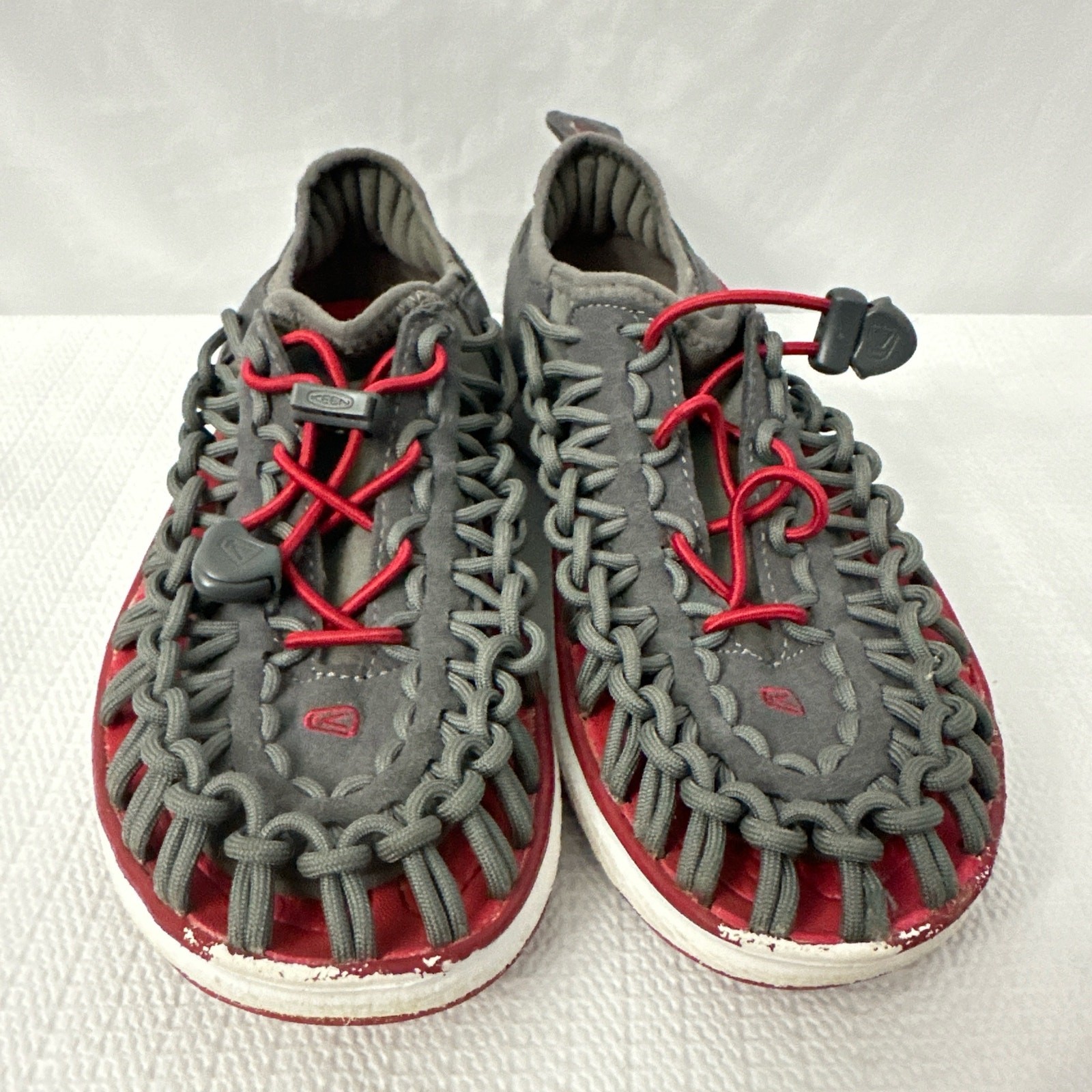 Sandali Keen Uneek giovani ragazzi 3 grigi rossi sport escursionismo pescatore outdoor trail