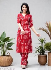 Readymad Cotton Kurta/kurti and Pant Set for Women's Party Festive Outfit Gift
