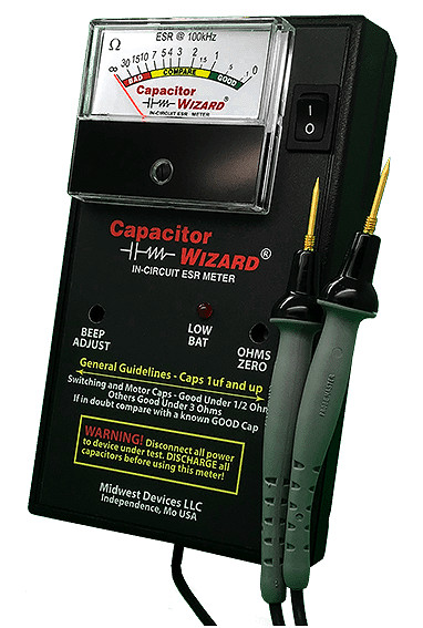 Capacitor Wizard Analog ESR Tester with Overstress Protection Module