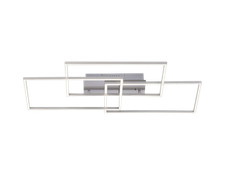 Leuchten Direkt LED Deckenleuchte, dimmbar inkl. Fernbedienung 82 x 50 cm silber