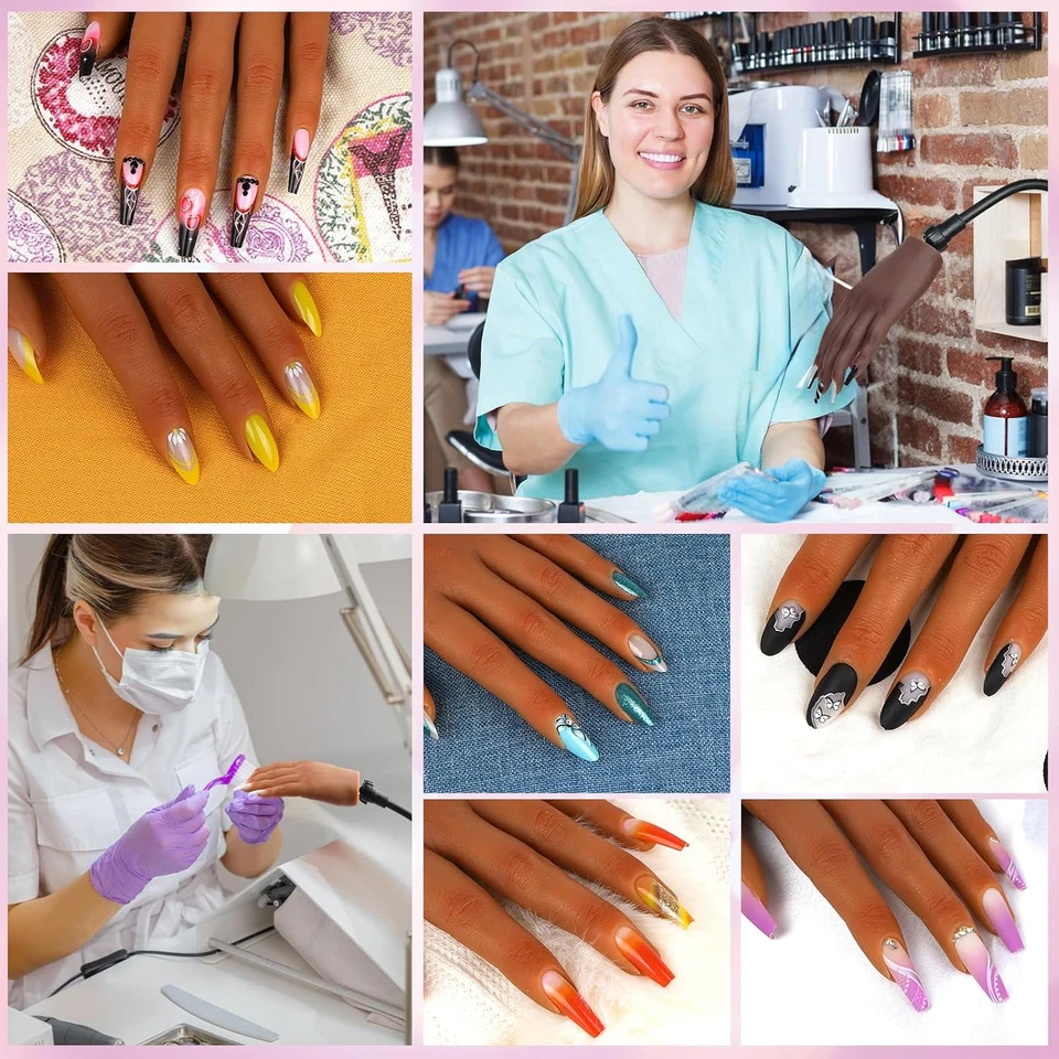 Mano Finta per Ricostruzione Unghie, Mano Finta in Silicone per Pratica Unghie,  - Immagine 2 di 4