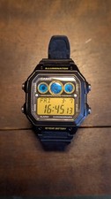 Casio AE-1300WH Illuminator Digital Wristwatch WR100M Yellow/Blue Mod