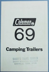 1969 Coleman Camping Trailers & Accessories Price List 4 page brochure C347