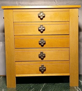 Hives And Honey Emma Jewelry Chest Box Antigue Walnut Wood Veneer Finish...