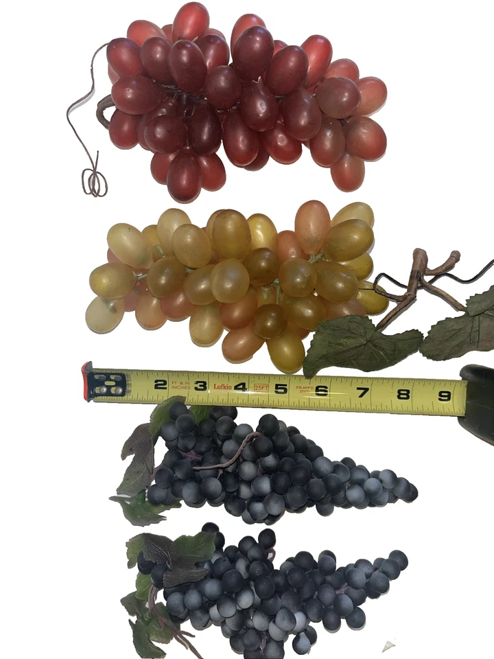 Cacho de uvas vintage plástico uvas falsas decorativas de vinil cachos de frutas - Imagem 2 de 4