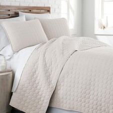 Quilted Summer Comforter, King King / California King 26 - Bone Circle Stitch
