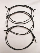 3 Surfer Choker Necklaces Unisex- Black Lightweight Cotton Cord-Fully Adjustable